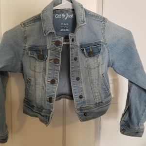 Girl's light wash Jean jacket